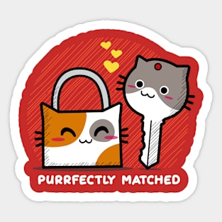 Purrfectly Matched Sticker